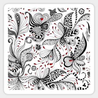 red and white pattern Sticker